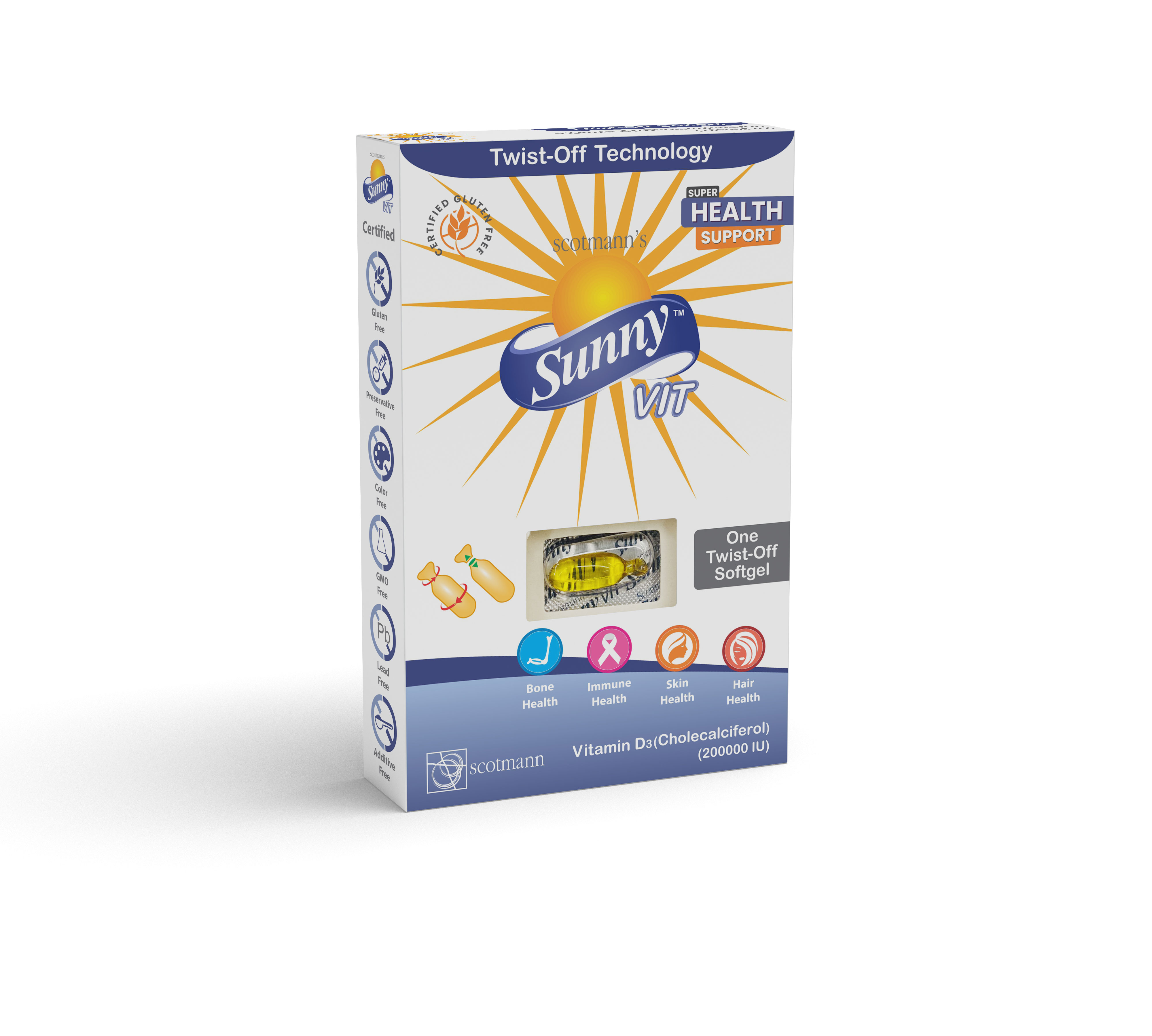 Sunny VIT | Vitamin D3 (Cholecalciferol) | Vitamin & Vitamin Analogues | Scotmann